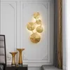 Настенный светильник, скандинавский золотой лист лотоса, светодиодный светильник в стиле ретро, бра из нержавеющей стали для промышленного декора, светильники для внутреннего освещения