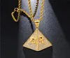 Naszyjnik wisząca w Pyramidzie sześciennym Egipt Piramida z okiem Horusa i Ankh Key Charms Pave CZ CZ CYRCON BLING HIP HOP Prezent1693688