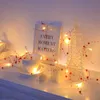 Luzes de corda de contas vermelhas de 1 unidade, luz LED em forma de pérola, para quarto, casamento, Natal, Páscoa, Halloween, Dia dos Namorados, Dia das Mães, feriado, decoração interna