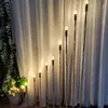 Simple Luxury led light Wedding Backdrop Stand For Party European Wedding Candle Holder Backwalls Gold Metal Candle Wall Backdrop Wedding Stage