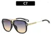 Sonnenbrille 2024 Mode Coole Männer Fahren Brille Goggle Sommer Stil Farbverlauf Braun Vintage Pilot Sun Punk Oculos de So