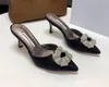 Manlo Blanik mu Mules à boucle en satin avec talons de 75 cm pour femme Taille