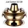 Copper Chinese 32cm Hot Pot Charcoal Electric Carbon Dual-purpose plug-in Soup pot Stainless Steel Kitchen Cookware Cooking Pot Hotel