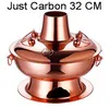 Copper Chinese 32cm Hot Pot Charcoal Electric Carbon Dual-purpose plug-in Soup pot Stainless Steel Kitchen Cookware Cooking Pot Hotel