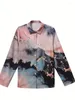 Bluzki damskie Koszula Spring Autumn Tops Fahshion 3D Marble Print Long Rleeve Labia luźne koszule bluzka odzieżowa bluzka odzieżowa