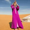 Abbigliamento etnico Marocchino Caftano 2024 Donne Musulmane Con Cappuccio Maxi Abito Dubai Abaya Islamico Arabo Abito Abito Del Partito Jalabiya Turchia
