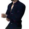 Chemises décontractées pour hommes, chemise haute, fête quotidienne, T-shirt, graphiques 3D, col boutonné, manches longues, mode masculine