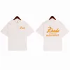 Rhude t-shirt Casual Coton Hommes T-shirts Summer Street Skateboard Hommes T-shirts Hommes Manches Courtes Marque de luxe hommes T-shirt Chemises de haute qualité Taille américaine S-XL