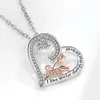 Cadeau de saint valentin mode créative en forme de coeur Rose deux tons collier de fête des mères