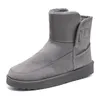 Boots High Top Men Waterproof 2024 Winter Shoes For Ankle Keep Warm Snow Botas Hombre Thermal Plush Gray Black