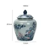 Vasos Azul Branco Porcelana Gengibre Jar Vaso Armazenamento De Chá Com Tampa Arranjo Floral