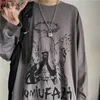 Magliette da uomo a manica lunga Stampa autunnale Gothic vintage Ulzzang accogliente High Street Streetwear 5xl Langore alla moda coreano harajuku bf 240106