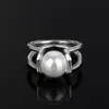 silver ring designer rings for woman Brand Sterling Silver Hardwear Fashion Pearl Ring Vintage Charms Wedding Engagement marriage Finger Costume Jewelry Size 68 Be