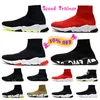 Designer Socks Casual Shoes Platform Mens Womens Shiny Knit Speed 2.0 1.0 Trainer Triple Black White Master Emed Paris Boots Graffiti speeds Trainers Runner Sneakers