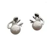 Stud Earrings For Women Antler Ear ClipFashion Pearl Deer Bone Clip Without Girls Stainless Steel Jewelry Gift