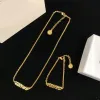 Fashion Classic Medusa Colorful Letters Pendants Women's Armband Necklace Stud Earring Set mässing Color Diamonds Dream Ladies Designer Jewelry MS12 -S8