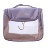 Bolsas de cosméticos Bolsa de maquillaje transparente para mujer, artículos de tocador de viaje colgantes, organizador con cremallera impermeable de gran capacidad