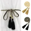 Riemen Bohemen Kwastje Gevlochten Taille Riem Touw Ketting Vrouwen Gebreide Dunne Vrouwelijke Lace-Up Boog Geknoopt Jurk Decoratie tailleband