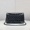High version real leather shoulder bag women crossbody bag designer bags diamond patterned cf chain Bag womens all black fashion bags with box