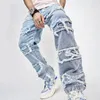 Männer Jeans Vintage Casual Gerade-bein Hose Kleidung Mann Trend Lose Hosen Herren Straße Breite Bein Hosen