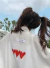 Kurtki damskie koreańskie luźne miłosne druk kurtka biała cienka filta przeciwsłoneczne zamek błyskawiczny przezroczyste kobiety 2024 lato