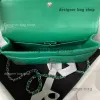 designer bag Quality Designer Classic Double Flap Bags 25cm Medium Womens Handbag Real Leather Caviar Lambskin Green Quilted Purse Crossbody Shoulder Chain Box Bag