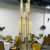 Candelabros de cristal prateado / branco / preto / dourado Centro de mesa de casamento para peças centrais decoração de casamento lustre de cristal acrílico arco de cenário de festa para casamento