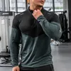 Hommes Gym Compression Chemise Homme Rashgard Fitness Manches Longues Vêtements De Course Homme T-shirt Football Jersey Sportswear Dry Fit 240106