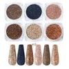 Ongles paillettes 6 pièces couleurs or Rose poudre de sable brillant luxe étincelles Art paillettes pigment flocons poussière 3D décorations 550