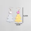 Dangle Küpeler Aynalı Akrilik Noel Ağacı Uzun Kadınlar Pembe Altın Renk Bitki Yıldız Kolye Küpe Partisi Takı Hediyesi