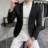 2023 Hombre Suit Leather JacketMen Terno Masculino Clothing Deerskin Blazerカジュアルスリム6カラー240106