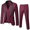 Abito da uomo da uomo Abito da ballo GiaccaPantaloniGilet Set Slim Fit Tuxedo Blazer maschile Abbigliamento da sposo stile britannico personalizzato 240106