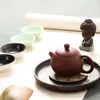 Chá animais de estimação porcelana estátuas de buda pequeno monge zen meditação figuras presente criativo casa de chá decoração