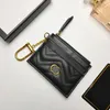 2024 neue Kartenhalter 10A Top -Qualität -Designer Marmont Keychain Brieftasche Geldbörsen Brieftasche Mode Mini Echtes Ledermünzen Geldbörsen Taschenschlüsselbeutel Brieftaschen Flip Flip