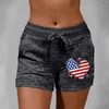Shorts pour femmes Femmes Independence Print Séchage rapide Casual Mini Sports Pantalons courts Mujer Printemps Été Lâche Comfy Yoga Cortos