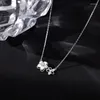 Ketten 925 Sterling Silber Kirschblüten Halskette Weibliche Explosive Schlüsselbeinkette Luxus Nische Design Sense Blütenblatt Halsband Sommer
