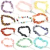 Pulseras de encanto 50pc Bulk Natural Gem Stone Pulsera Irregular Crystal Stretch Chip Beads Nuggets Brazaletes Pulsera de cuarzo para mujeres