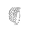 925 Sterling Silver Feather Wedding Ring Logo Original Box For Engagement Jewelry CZ Diamond Crystal Rings for Women Girls1136661