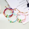 Strand Minimalist Resin Tulip Braided Adjustable Bracelet For Women Sweet Colorful Flower Handmade Bracelets Friendship Couple Jewelry