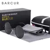 Barcur Retro Round Sunglasses Men Mirror Mirlor Whotarized Glasses with Box 220514283D
