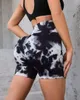 Nahtlose Batik-Shorts mit hoher Taille, Damen-Sportstoff, eng anliegende Leggings, Hip-Lift-Yoga-Hosen, Push-Up-Fitness 240106