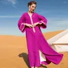 Abbigliamento etnico Marocchino Caftano 2024 Donne Musulmane Con Cappuccio Maxi Abito Dubai Abaya Islamico Arabo Abito Abito Del Partito Jalabiya Turchia