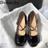 Vårdesigner ökar kvinnor Mary Jane skor mode grunt damer eleganta högklackade skor street stil kvinnliga pumpar skor 240106