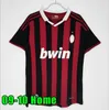 Maillots de football rétro à manches longues Kaka Baggio Maldini VAN BASTEN Pirlo Inzaghi Ac Gullit Shevchenko Chemise vintage Chemise de football classique MiLaNS 96 97 06 07