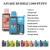 Originele savage vape 15000 bladerdeeg 15k vape wegwerp 28ml 10 smaken opladen 650mAh bladerdeeg 15000 Vape desechable vapers