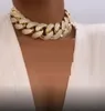 Punk miami kubansk choker halsband krage uttalande hip hop halsband med 30 mm bred tjock kedja halsband kvinnor chocker 2021 grossist8000740