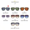 Sonnenbrille 2024 Mode Coole Männer Fahren Brille Goggle Sommer Stil Farbverlauf Braun Vintage Pilot Sun Punk Oculos de So