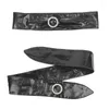 أحزمة 652F نساء حزام الخصر من الجلد الصلبة مع حزام بوكيل راينستون تزين معطف الملحقات لون أسود ناعم