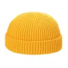 Bérets Mignon Hip Hop Bonnet Chapeau Ours Polaire Couleur Unie Tricoté Sans Brim Style Coréen Bonnet Chapeaux Hommes Docker Cap Femmes Skullcap