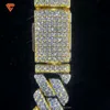 Lifeng Jewelry versandfertig Hip Hop Moissanit Verkauf 12 mm 18 Zoll 925er Silber Moissanit Miami Cuban Link Chain